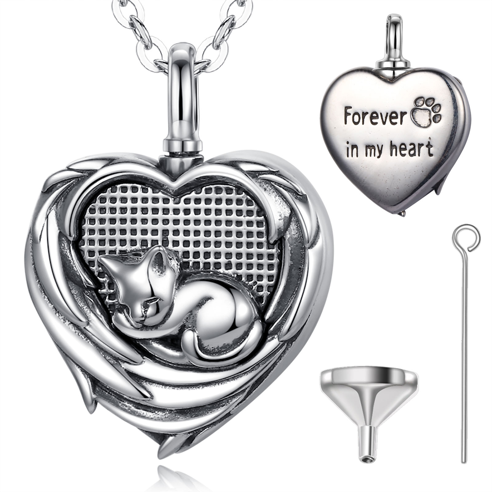 Merryshine keepsake cremation jewelry sterling silver heart memorial urn necklaces for ashes