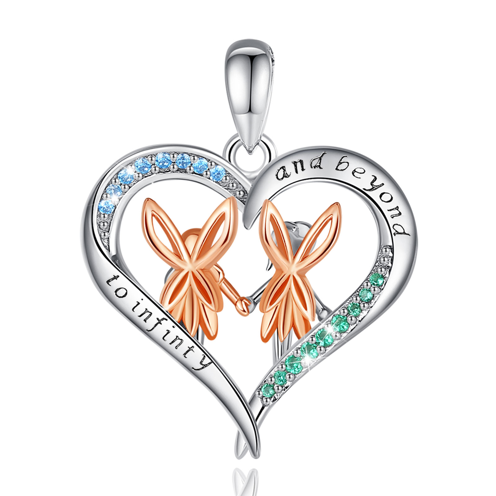 Merryshine Fine Jewellery Bestfriends Heart Pendant 925 Sterling Silver Chain Necklace