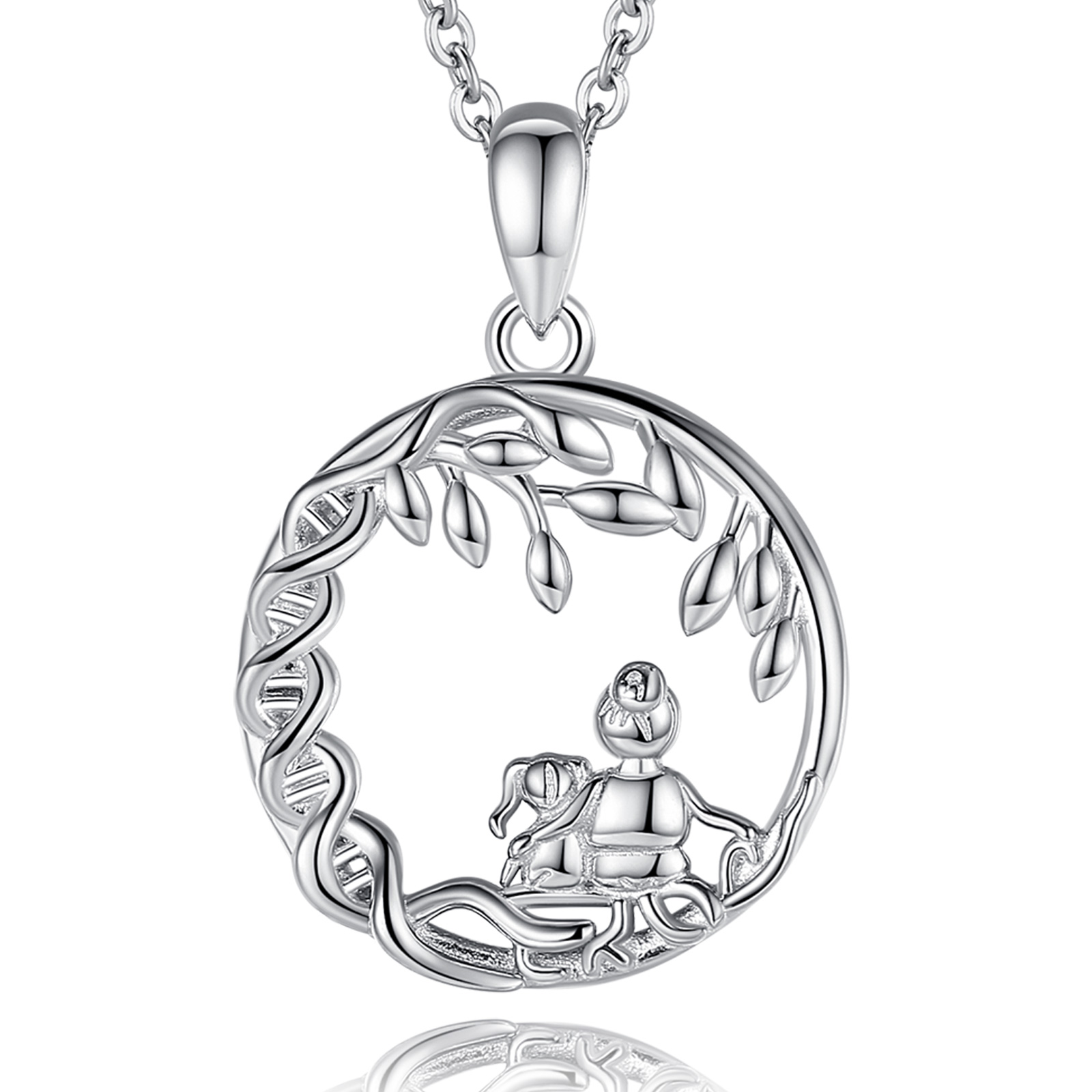 Merryshine Jewelry Wholesale Mother Day Gifts Mom and Daughter Sterling Silver Necklace