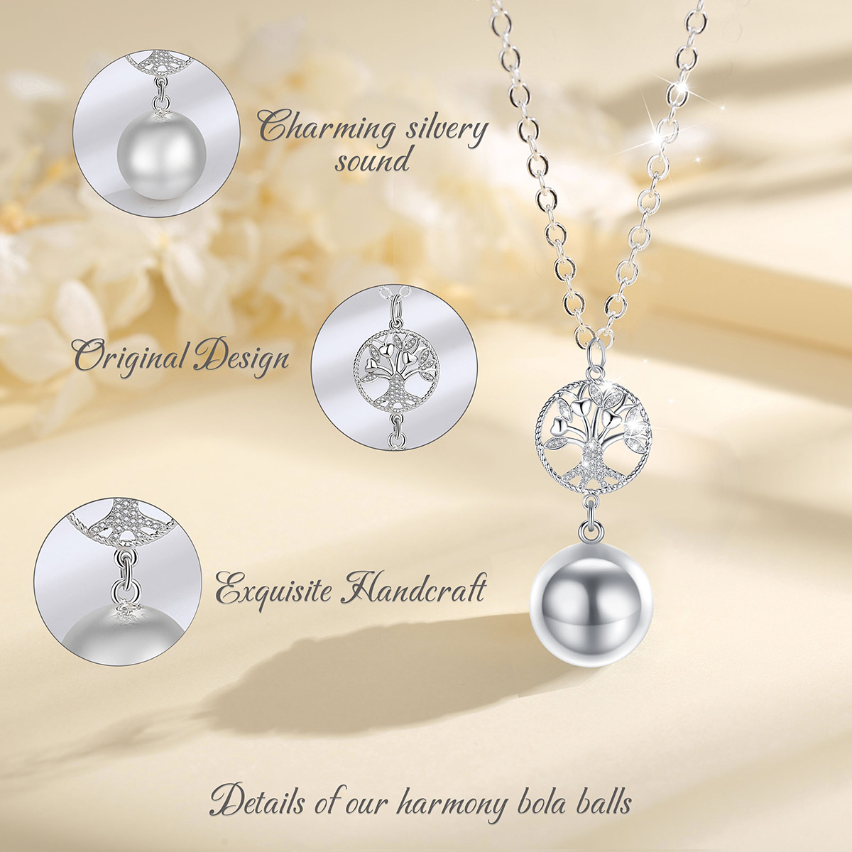 Merryshine Jewelry Mexican Bola Harmony Ball Bell Necklace for Pregnancy Women