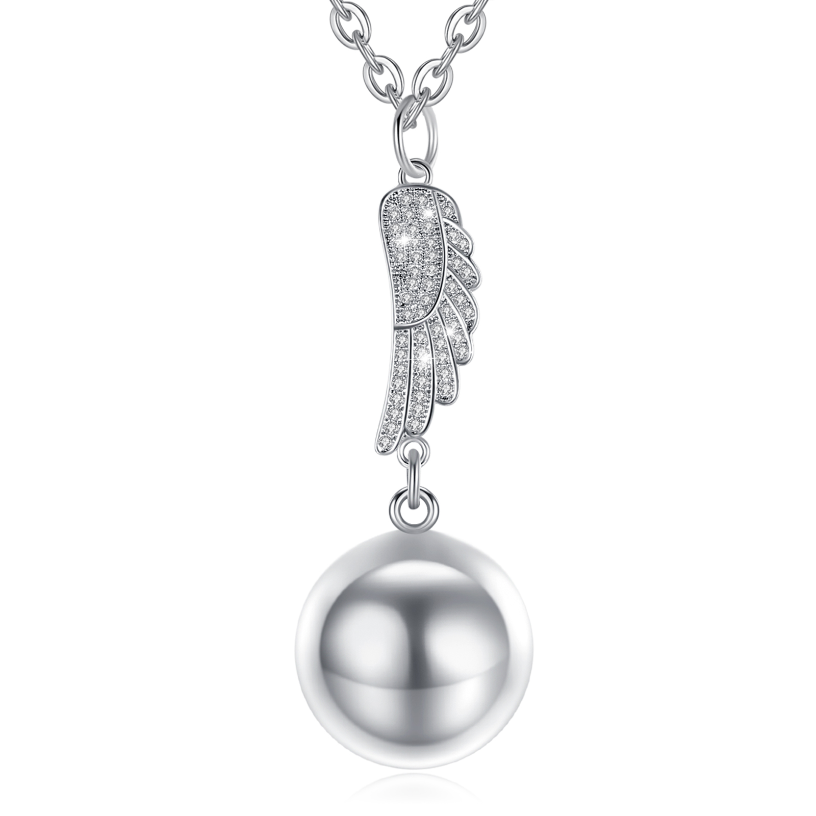 Merryshine OEM Pregnancy Jewelry Wholesale Chime Ball Necklace with Wing