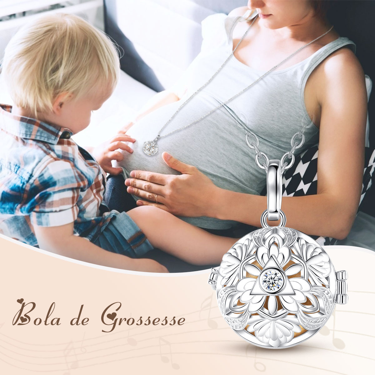 Merryshine Jewelry Harmony Ball Cage Factory Pregnancy Bola Necklace for Women