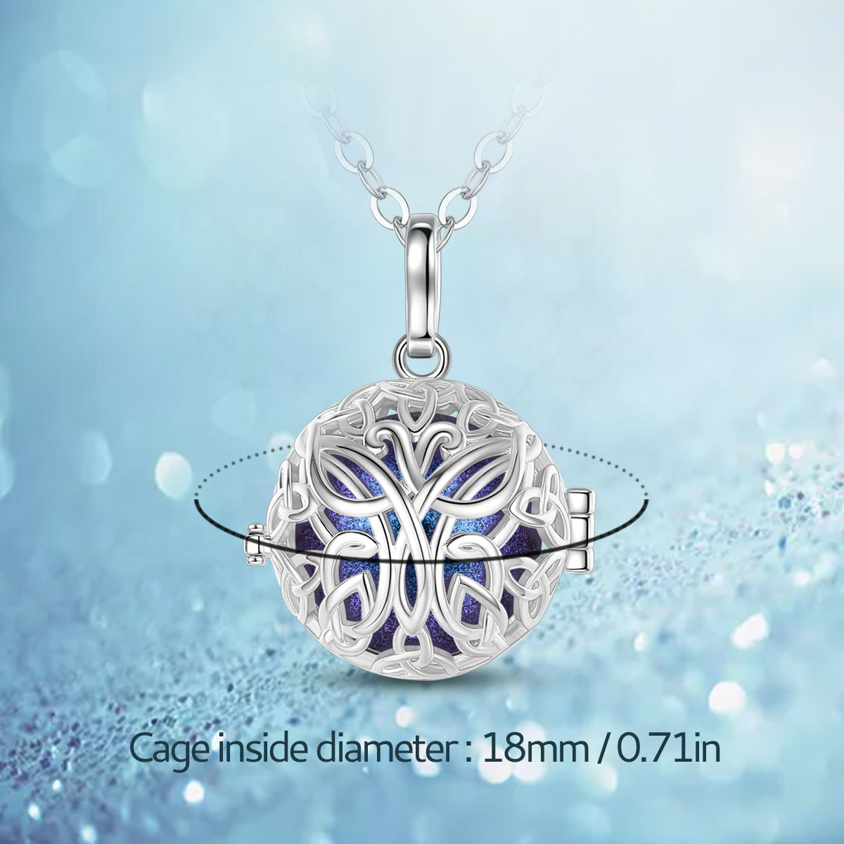 Merryshine Jewelry Wholesale Baby Jewelry Celtic Knot Angel Chime Ball Pendant Necklace