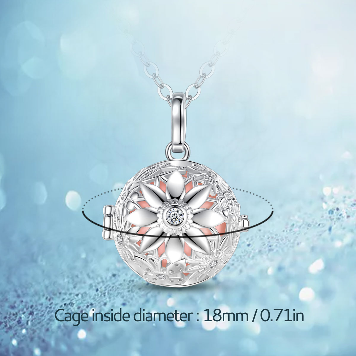 Merryshine Jewelry Harmony Colorful Ball Cage Pendant Necklace for Pregnancy