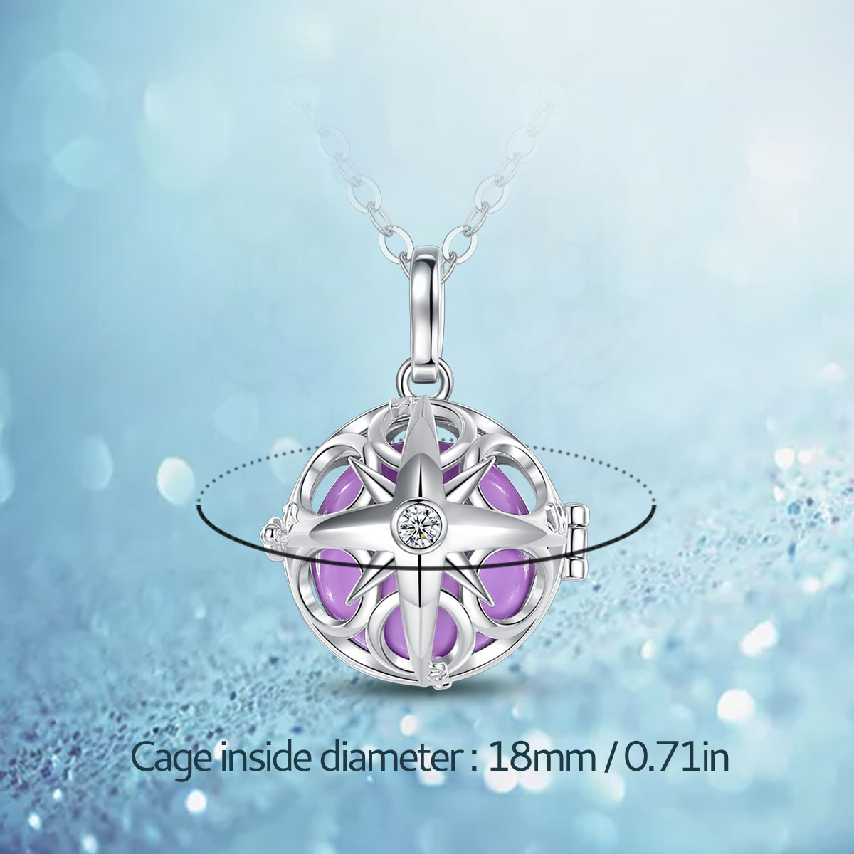 Merryshine Jewelry Polaris Design Angel Chime Caller Bell Mexican Bola Harmony Ball Cage Necklace