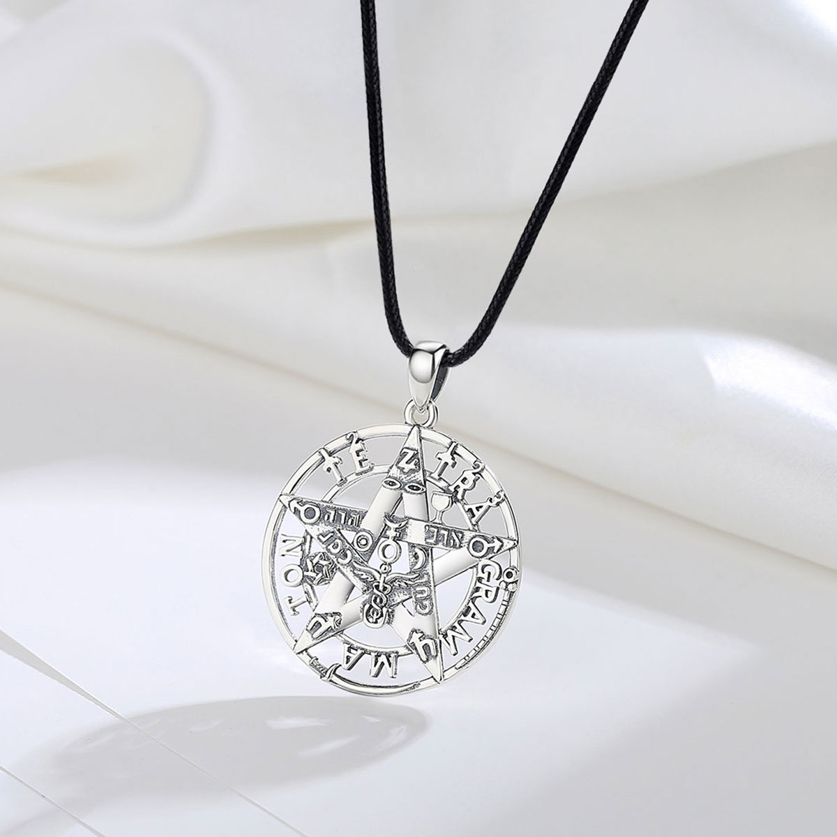 Pentagram Tetragramaton Pendant Original Design S925 Sterling Silver Necklaces