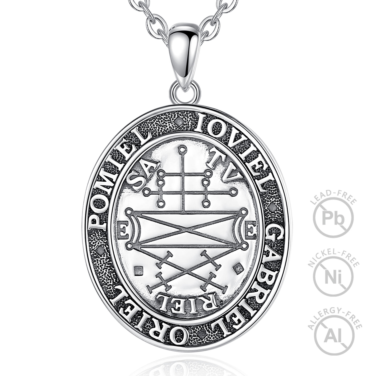Merryshine 925 Sterling Silver Talisman Protection Good Spirits Design Exquisite Engraved Fine Jewelry Pendant Necklace for Men or Women