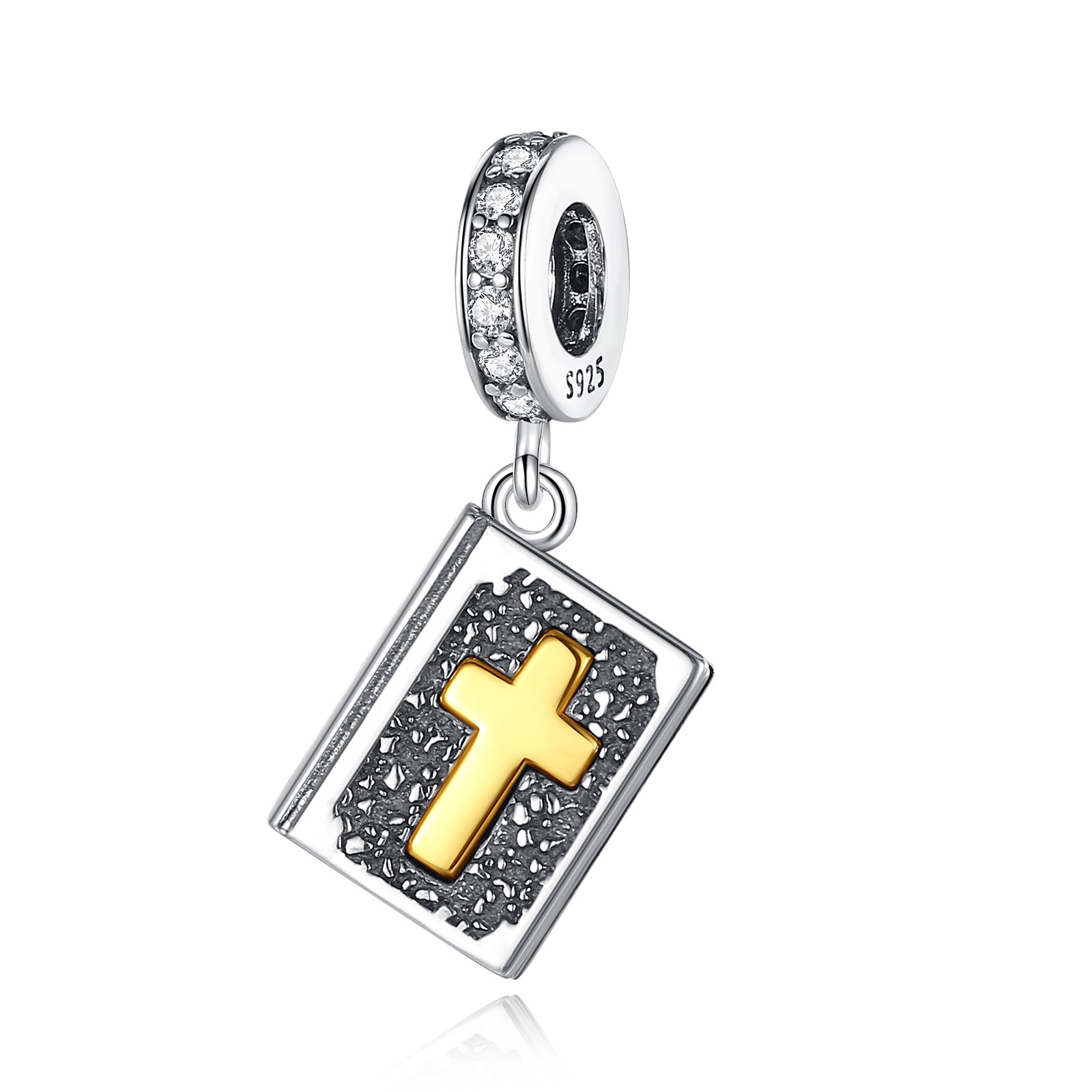 Merryshine Jewelry Wholesale Factory Price 925 Sterling Silver Bible Book Shaped Charm for Bracelets