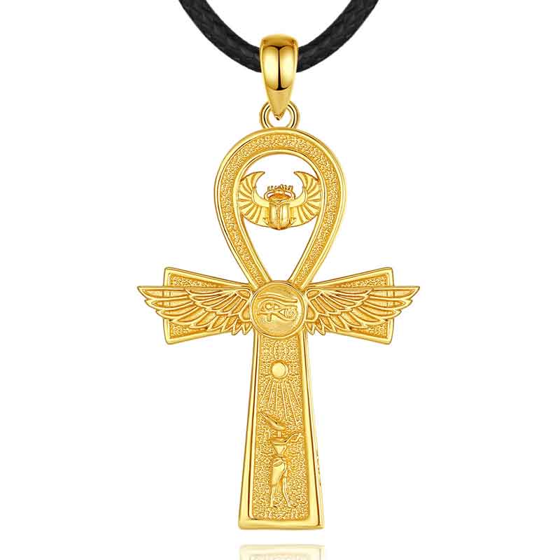Merryshine Religious Jewelry 925 Sterling Silver Ankh Cross Pendant Necklace