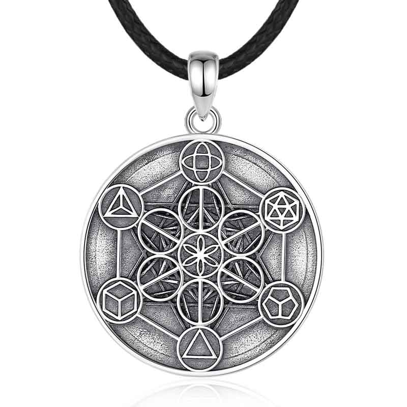 Merryshine Jewelry Metatron's Cube 925 Sterling Silver Pendant Necklace for Men