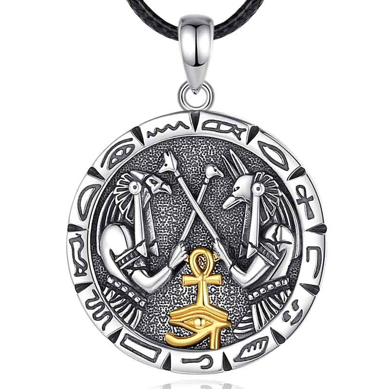 Merryshine Jewelry Anubis and Horus Element 925 Sterling Silver Pendant Necklace