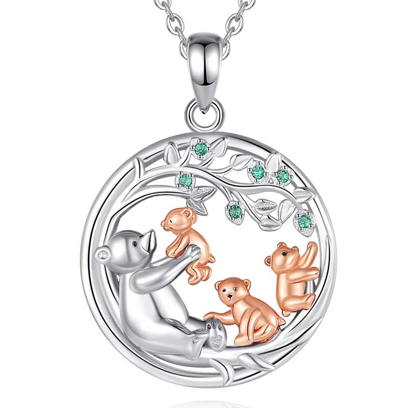 Merryshine Jewelry Embrace Motherhood with Exquisite Bear Family Pendant Necklaces