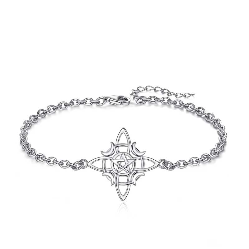 Merryshine Jewelry 925 Sterling Silver with Rhodium Plated Wicca Knot Bracelets