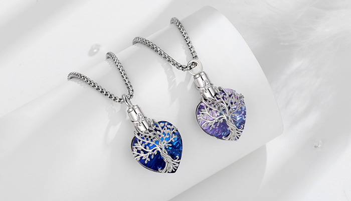 Cherish Every Memory with Merryshine's Heart-Shaped Austrian Crystal Urn Pendant Necklace