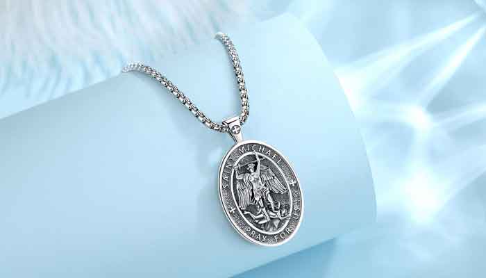 Embrace Divine Protection and Spiritual Elegance: Saint Michael Pendant Necklace by Merryshine Jewelry